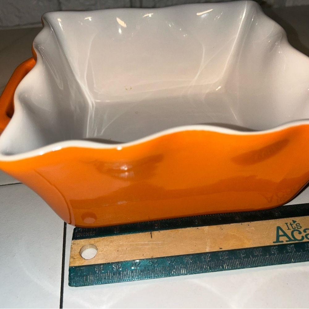 Authentic Gates Ware Orange and White Ceramic Baking Dish 1.2 QT - Picture 14 of 14